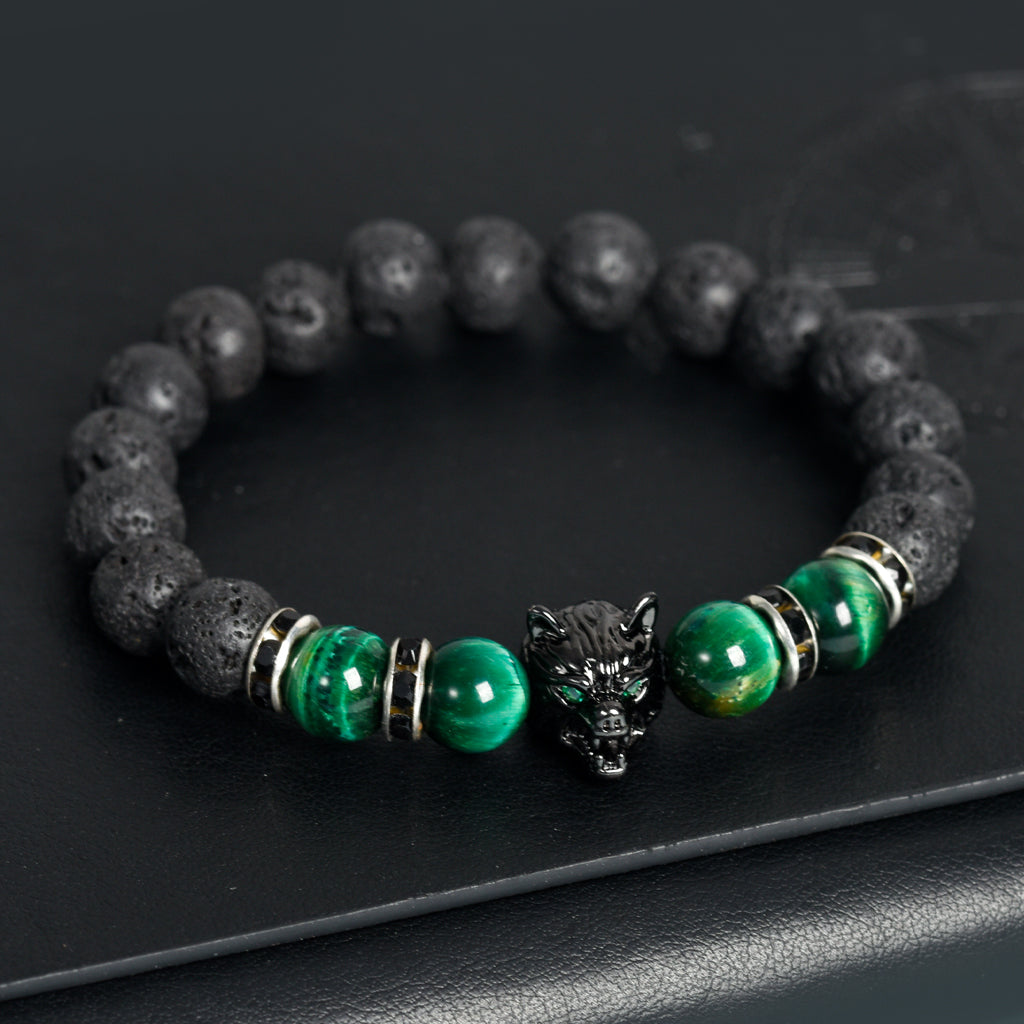 Volcanic stone lupus creative men's gift exquisite crystal creative Christmas bracelet trend high-grade sense bracelet