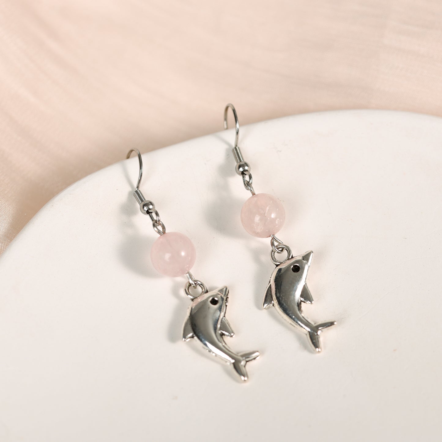 Natural Crystal Dolphin Earrings Jewelry Create personalized wholesale