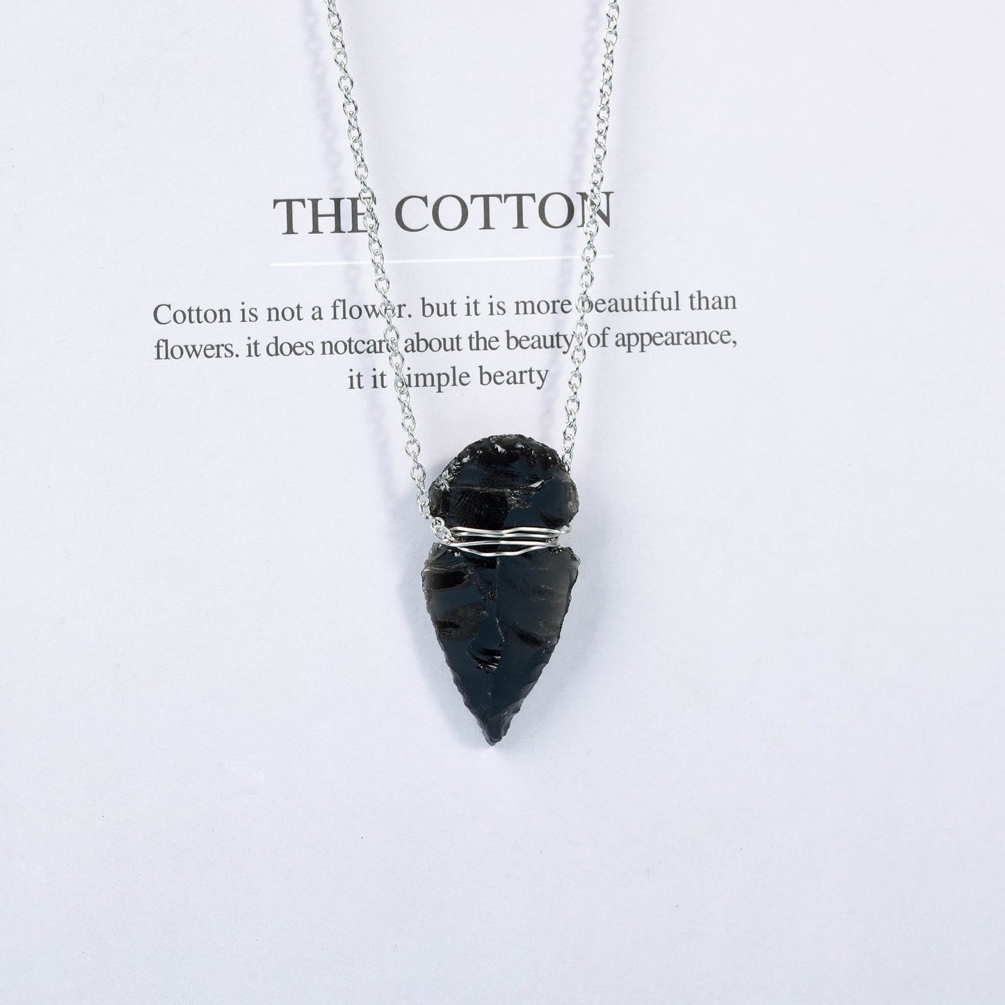 DIY Black Obsidian Pendant Wholesale Crystal Pendants Arrowhead Necklace