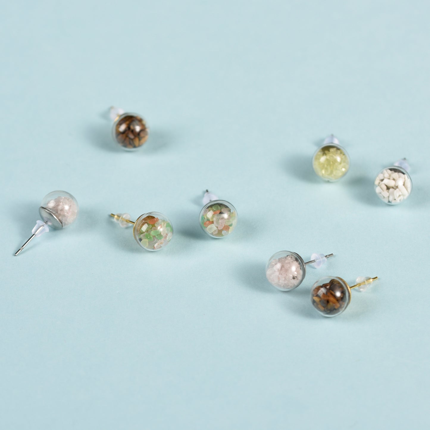 Glass sphere stud earrings crystal ear studs Accessories Ear studs