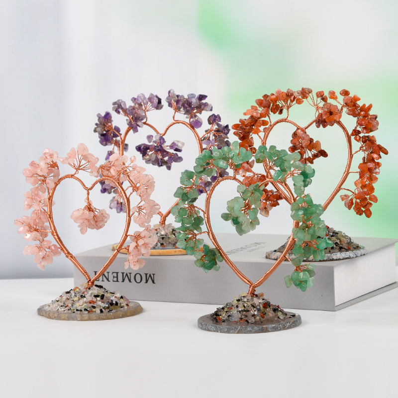 Fortune Love Agate Tree Crystal Factory customization bring luck Gift Decoration custom made