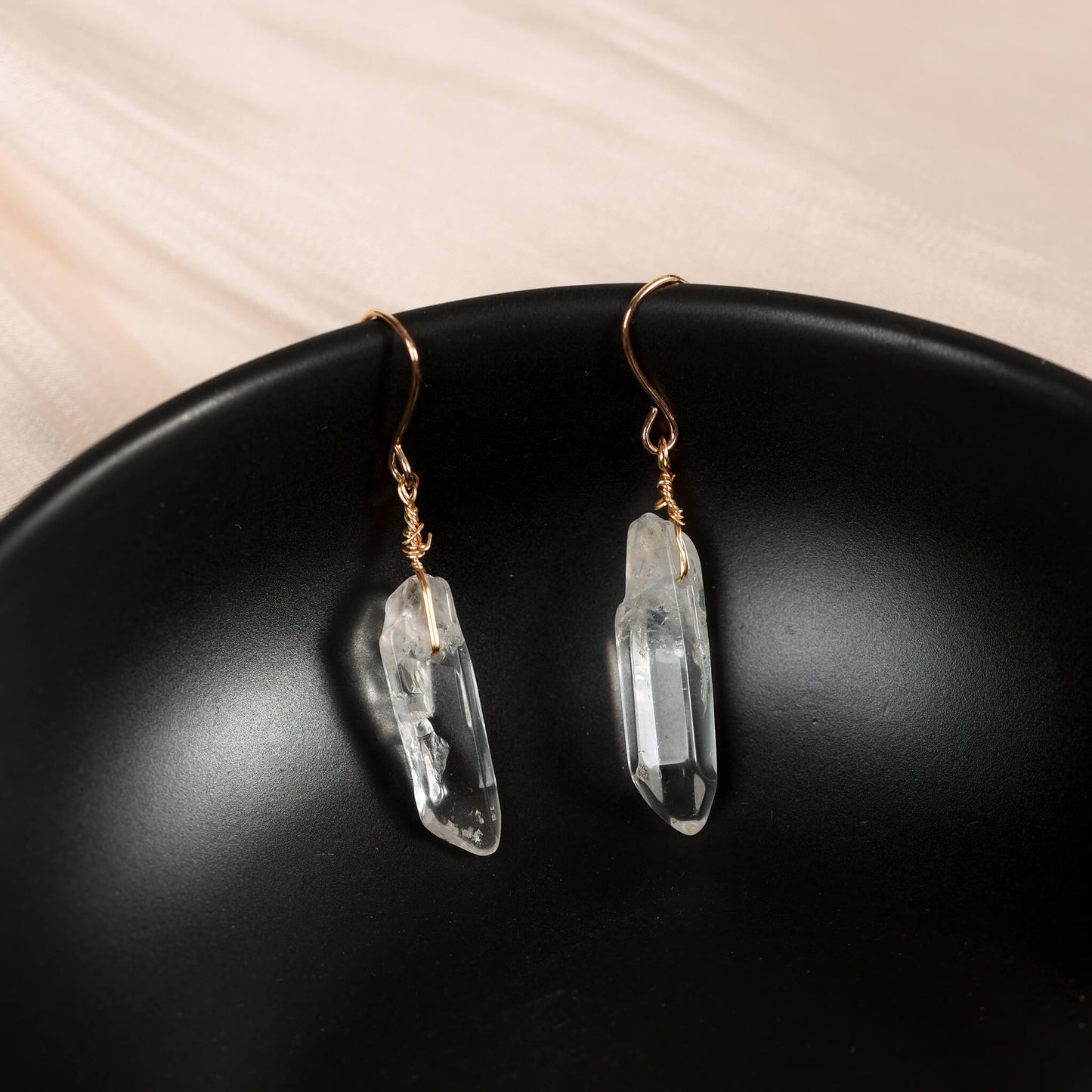 Natural Clear Quartz Earrings Ear studs Accessories Gifts Author original