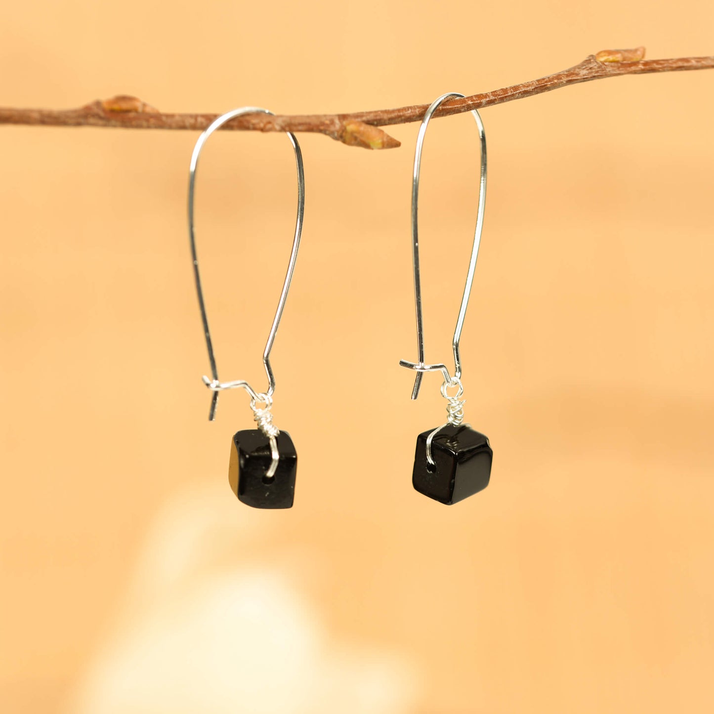 Natural Crystal  Cube  Earrings Ear line Create personalized Gifts