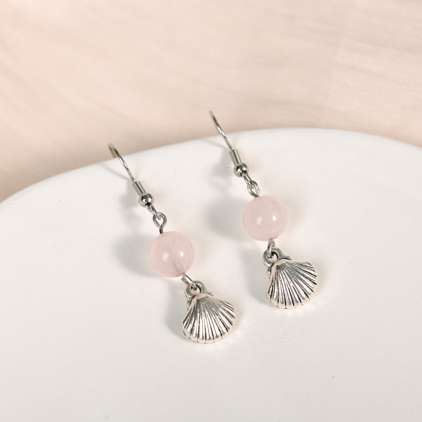 Shell earrings crystal natural Alloy Scallop Shell Earrings wholesale