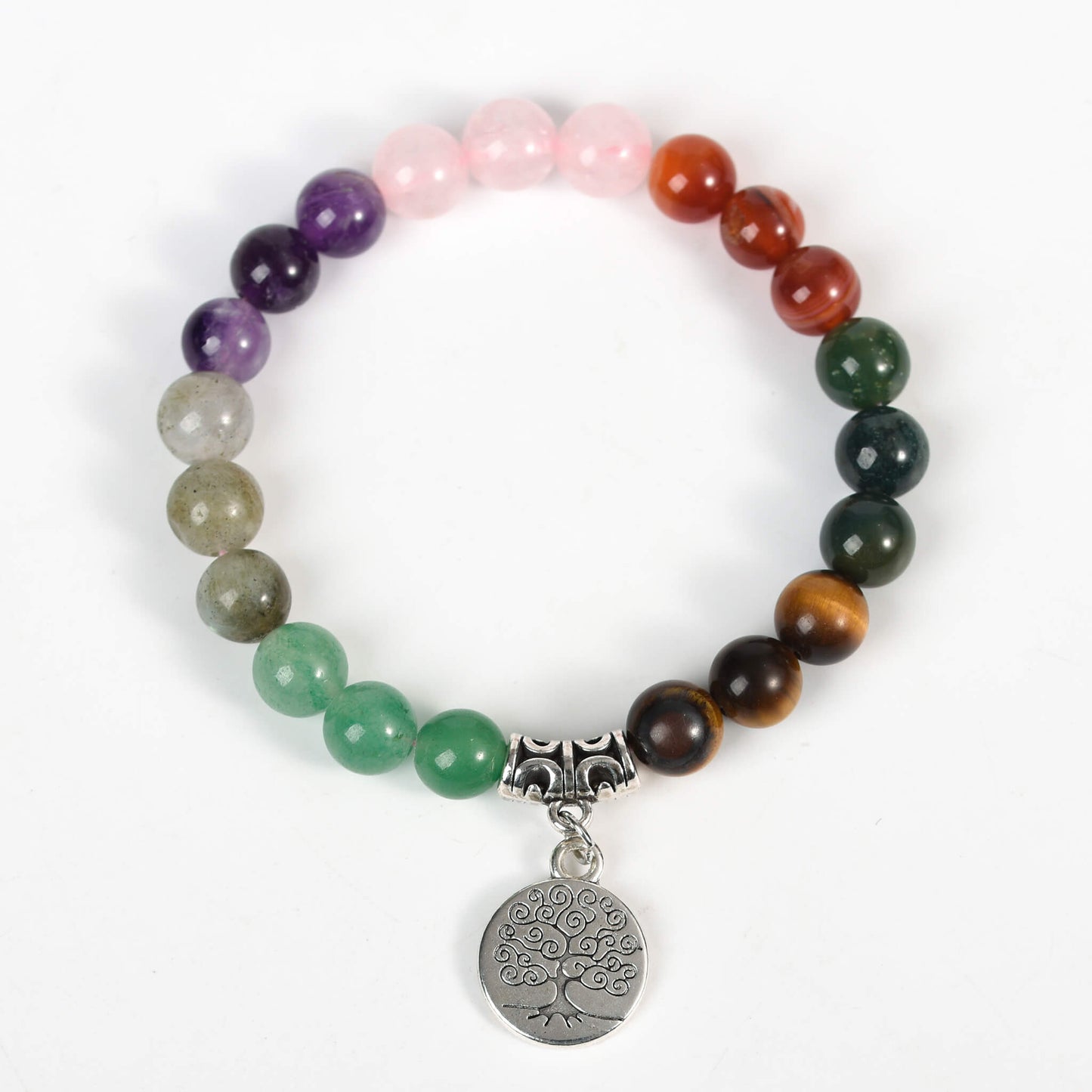 8mm Natural Crystal Bracelet  Chakra Energy