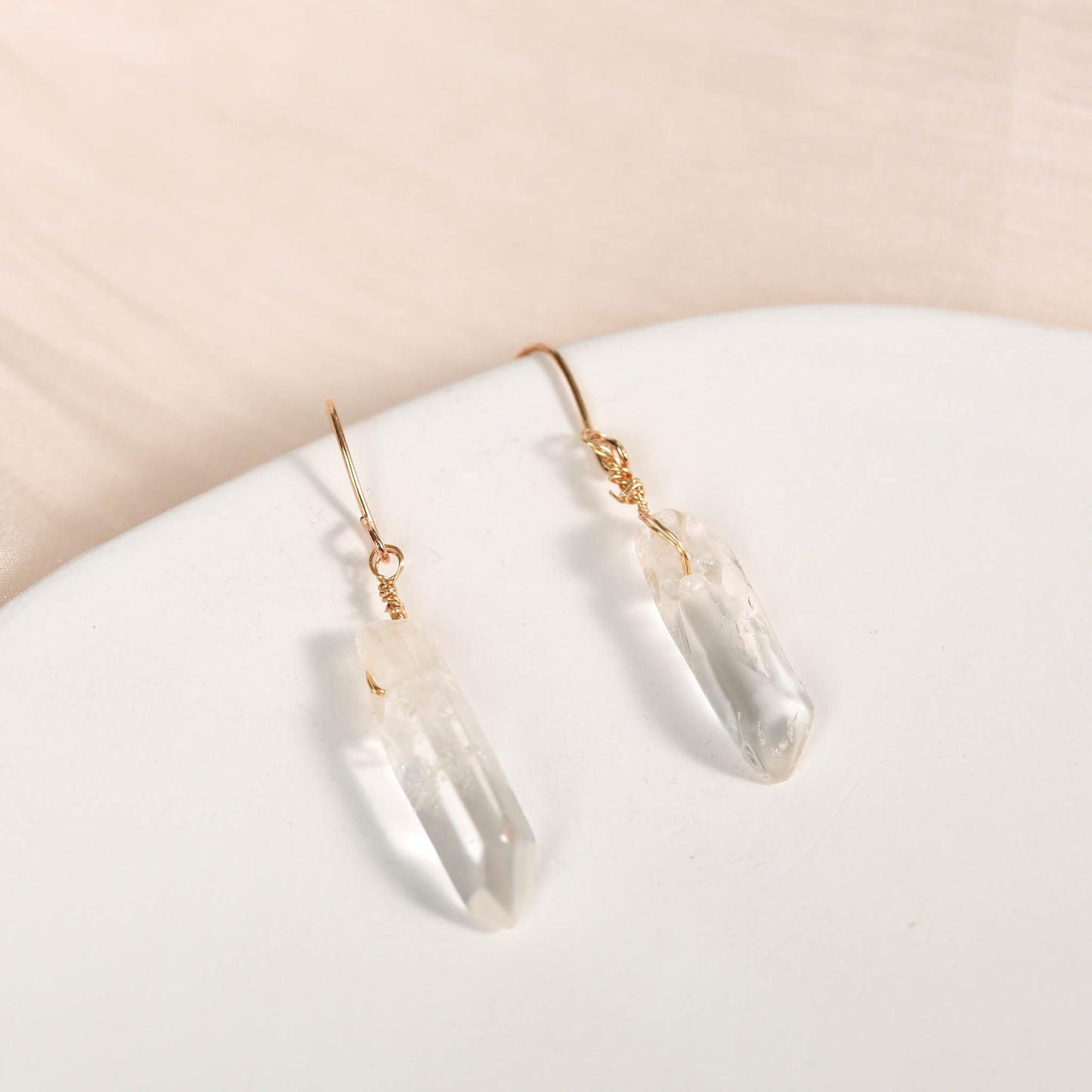 Natural Clear Quartz Earrings Ear studs Accessories Gifts Author original