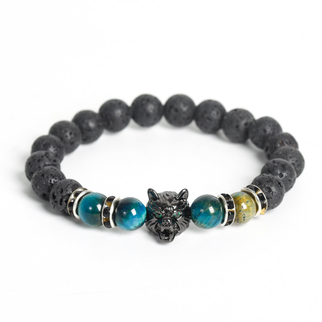 Volcanic stone lupus creative men's gift exquisite crystal creative Christmas bracelet trend high-grade sense bracelet