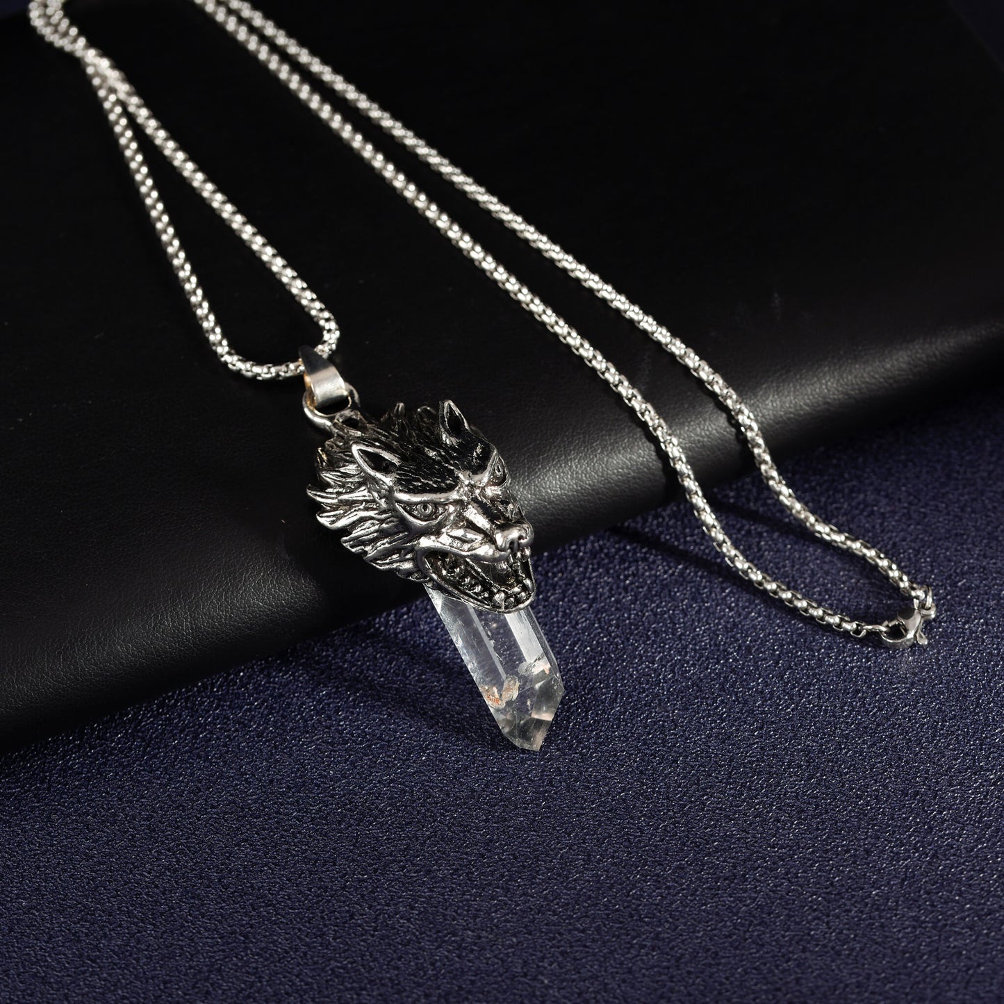 Punk style crystal column pendant Handmade Natural Crystal