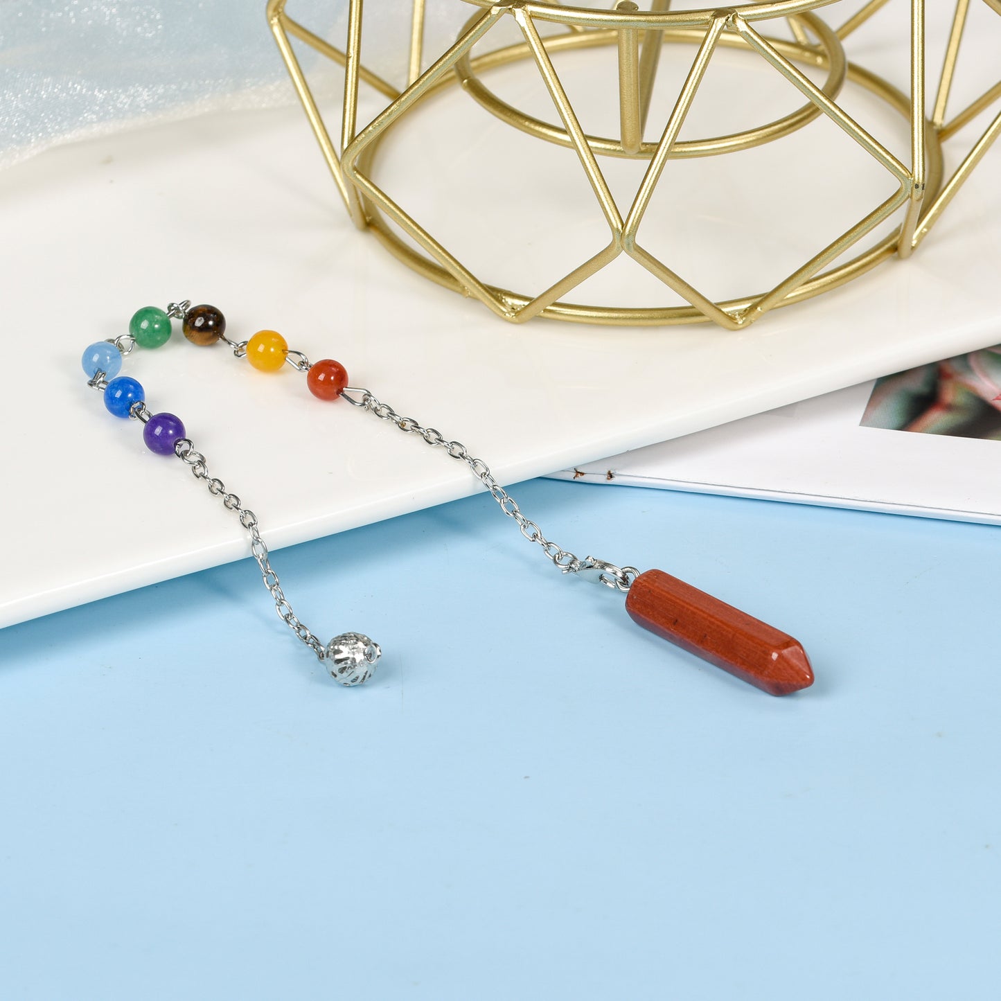 Seven Chakras Spiritual pendulum Pencil tip crystal