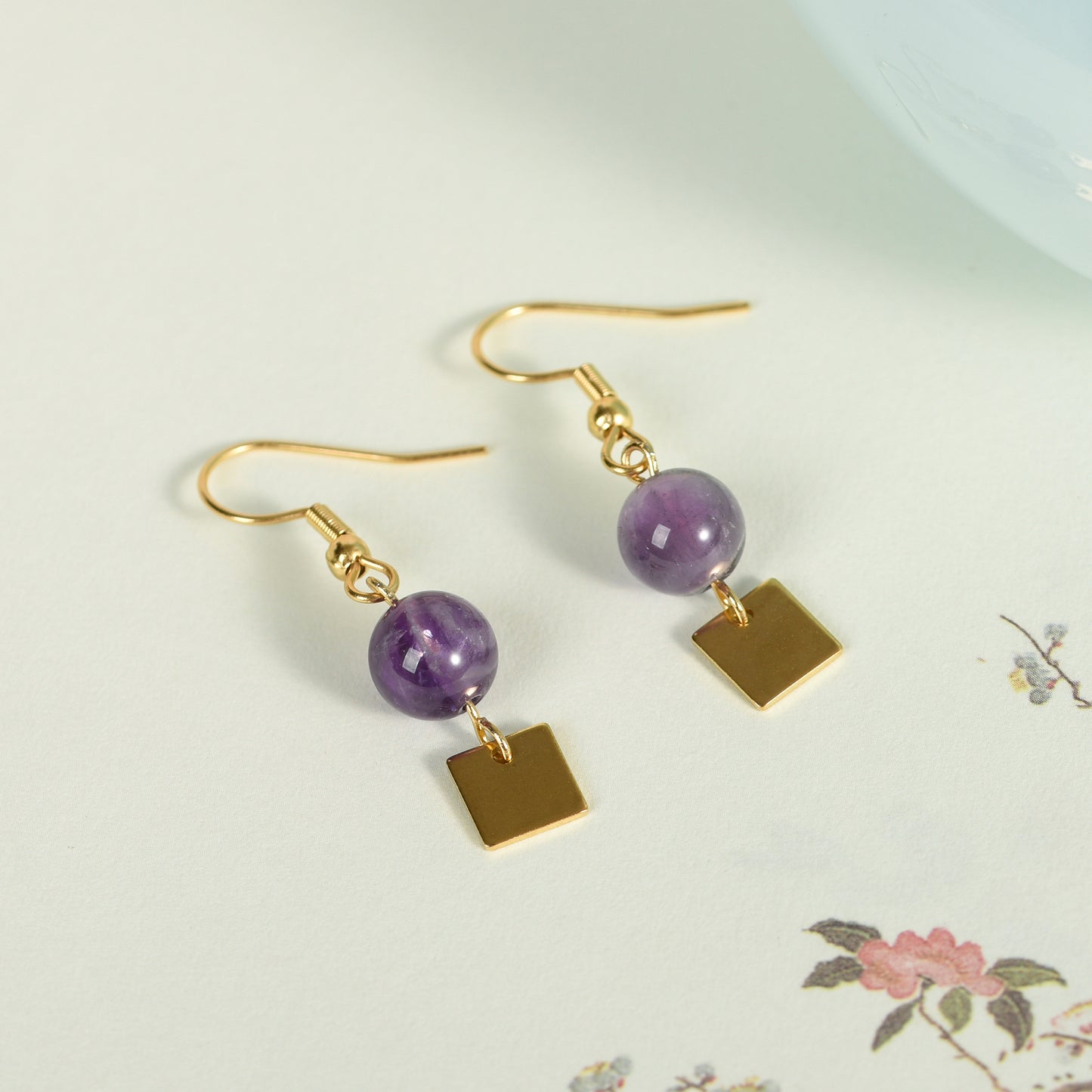 Natural Crystal Natural Crystal Square Earrings Create personalized Wholesale