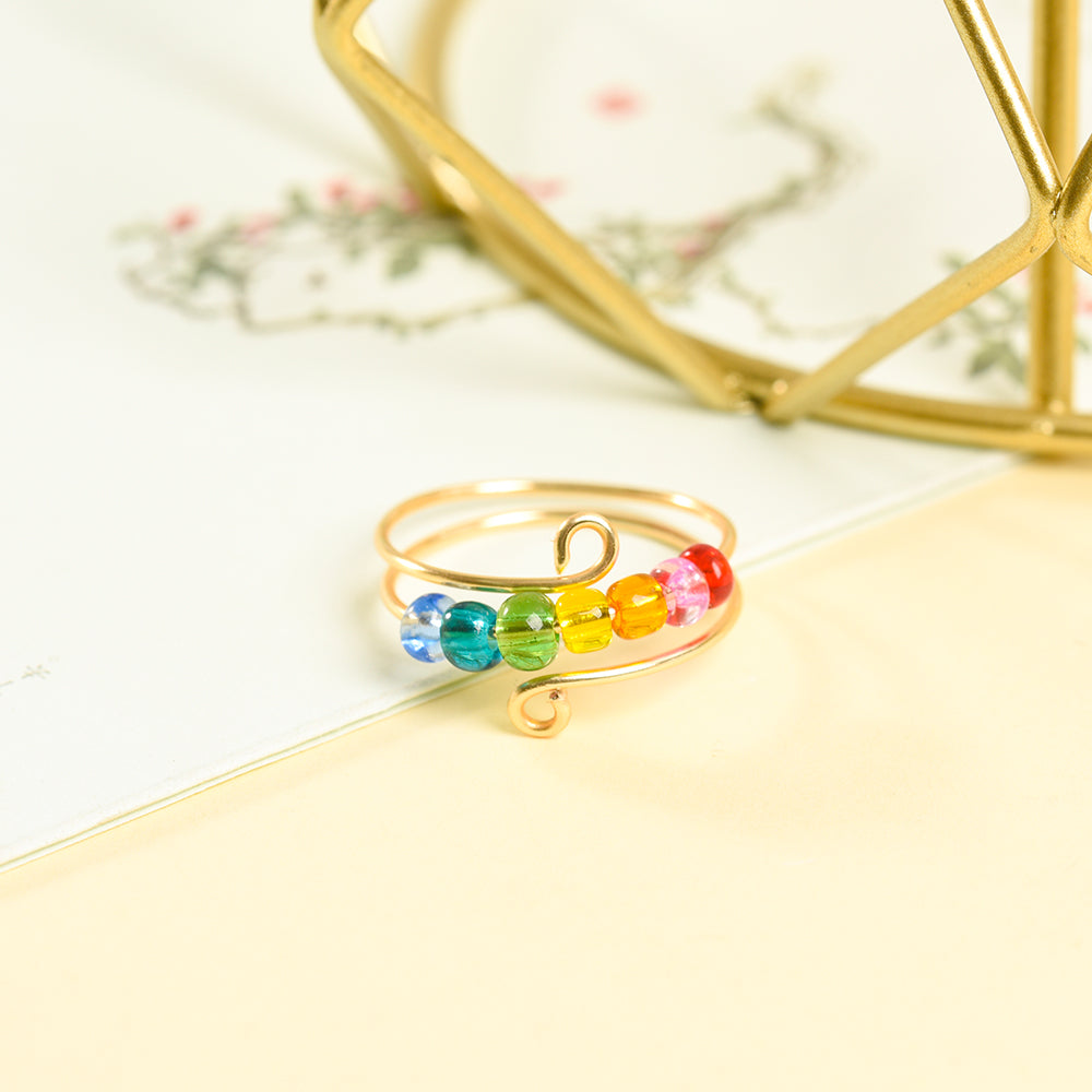 Color crystal ring ring Europe and the United States personality design jewelry source