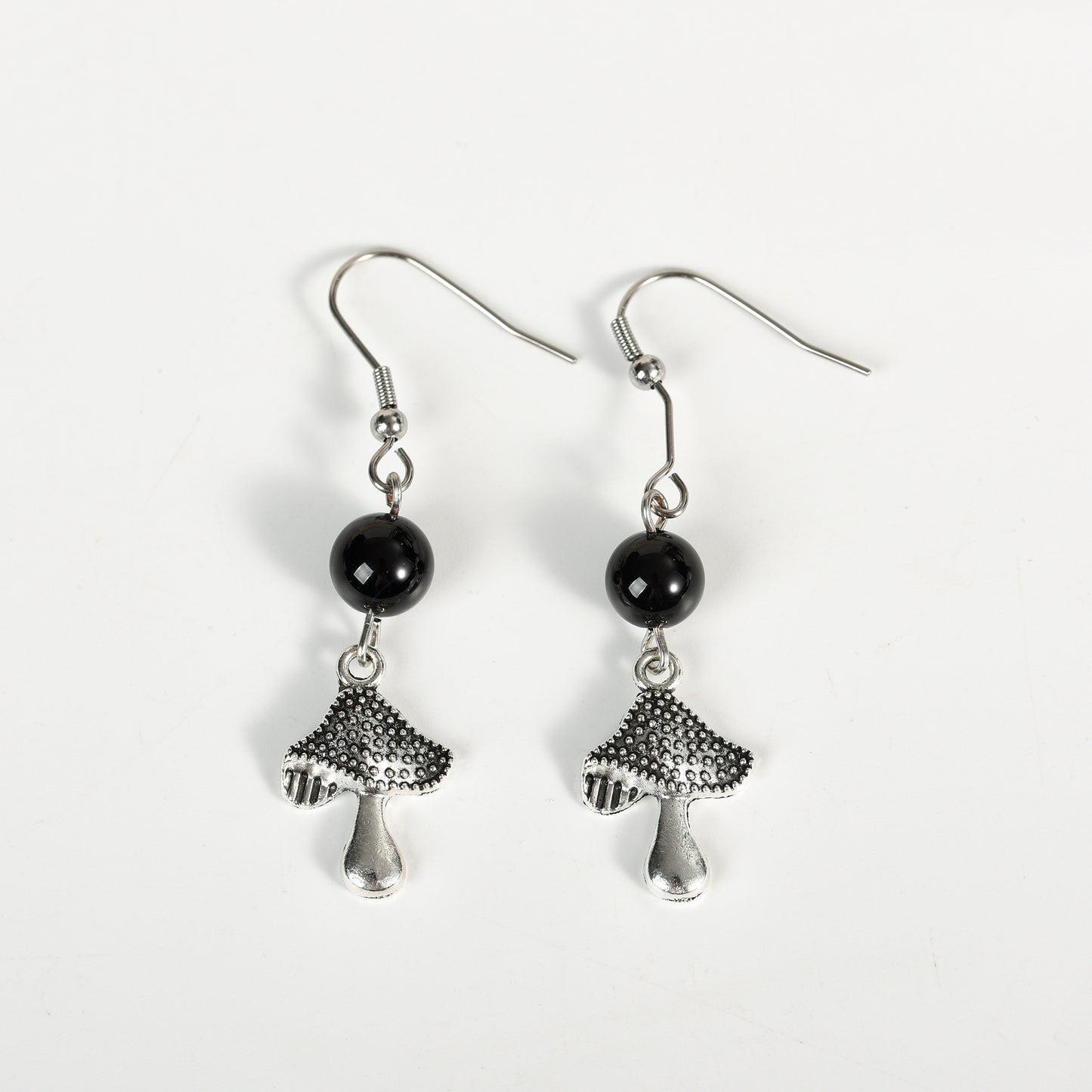 Natural Crystal Mushroom  Earrings Silver Fashion Wholesale Accessories