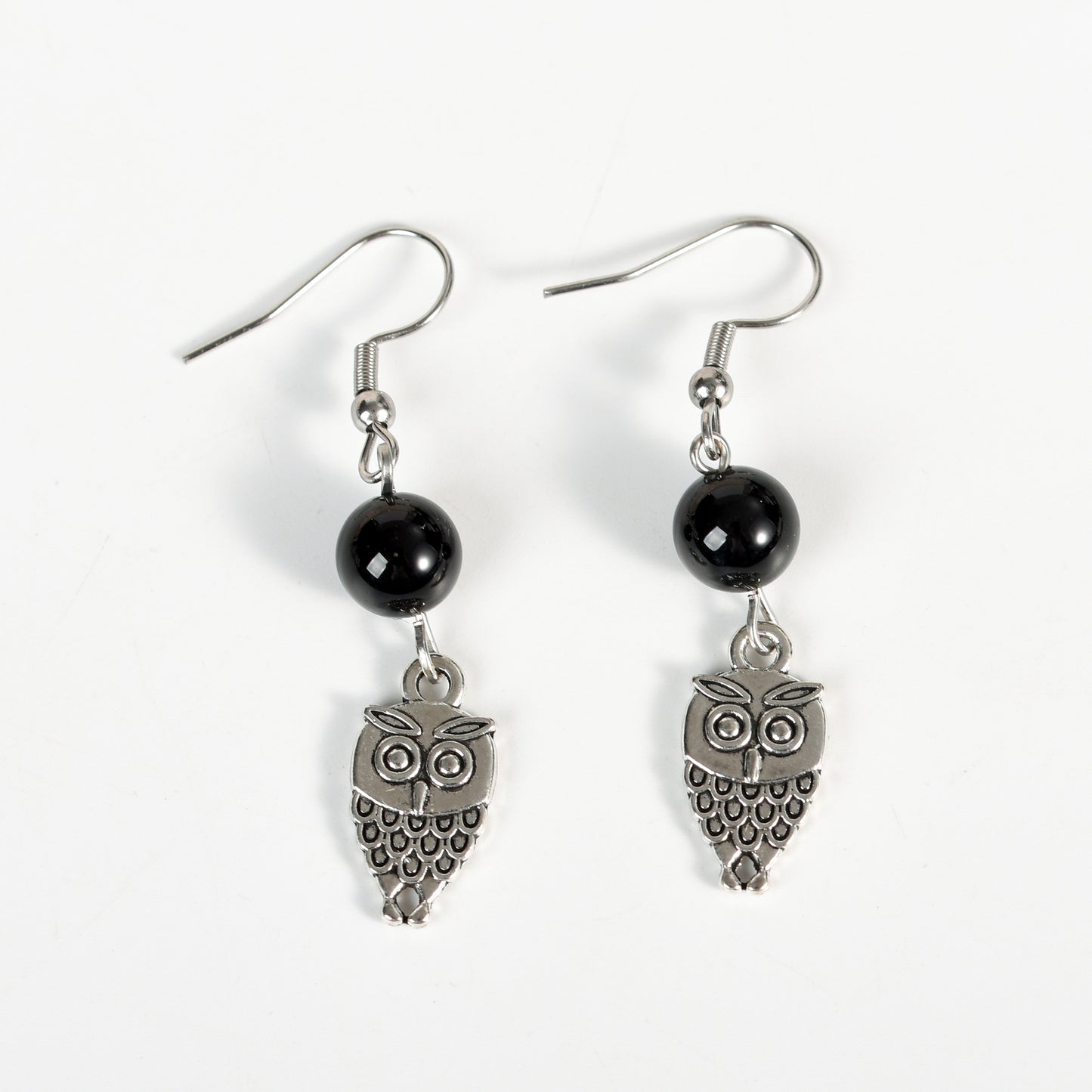 Sunnycrystal Natural Crystal Owl  Earrings Silver Fashion Wholesale