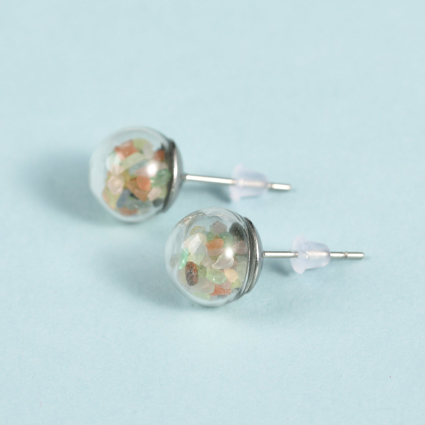 Glass sphere stud earrings crystal ear studs Accessories Ear studs