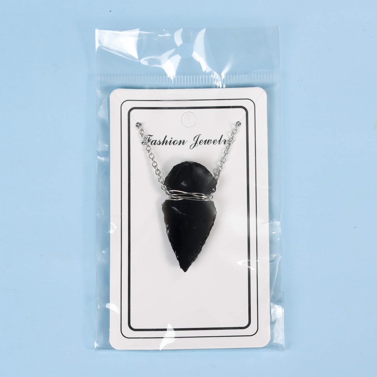 DIY Black Obsidian Pendant Wholesale Crystal Pendants Arrowhead Necklace