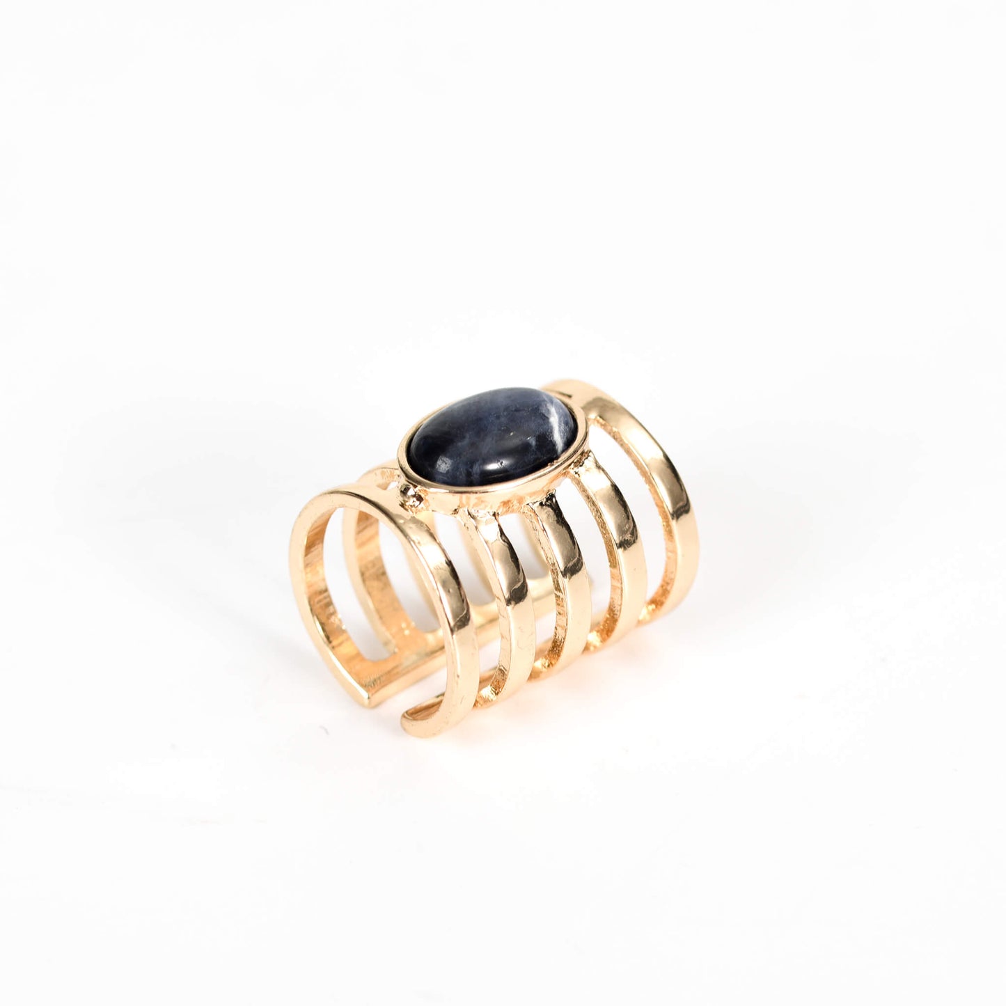 Crystal Ring Exaggerated styling Fashion Sodalite Wholesale