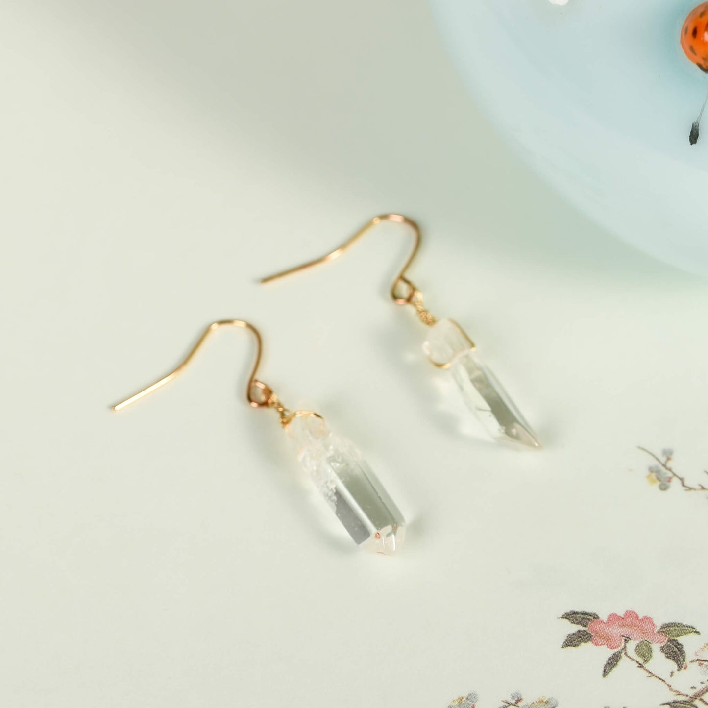 Natural Clear Quartz Earrings Ear studs Accessories Gifts Author original