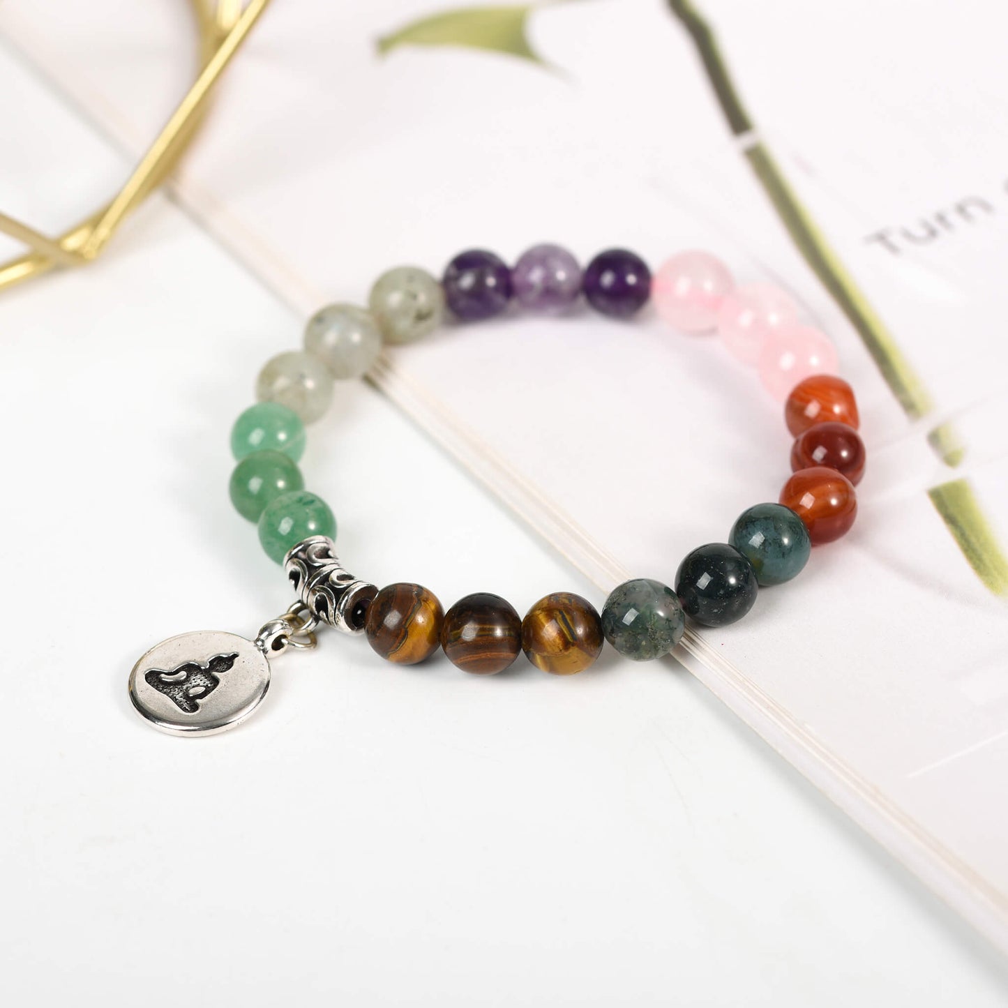 8mm Natural Crystal Bracelet  Chakra Energy