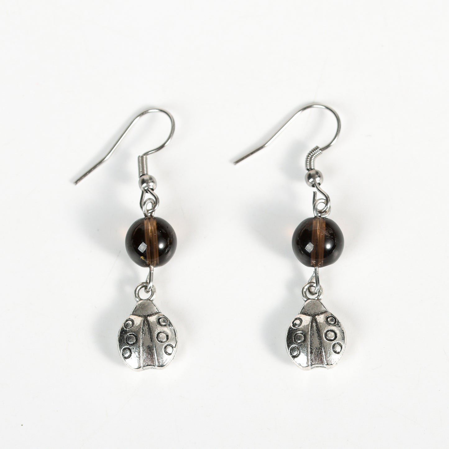 Natural crystal Ladybug Earrings Jewelry accessories gifts natural