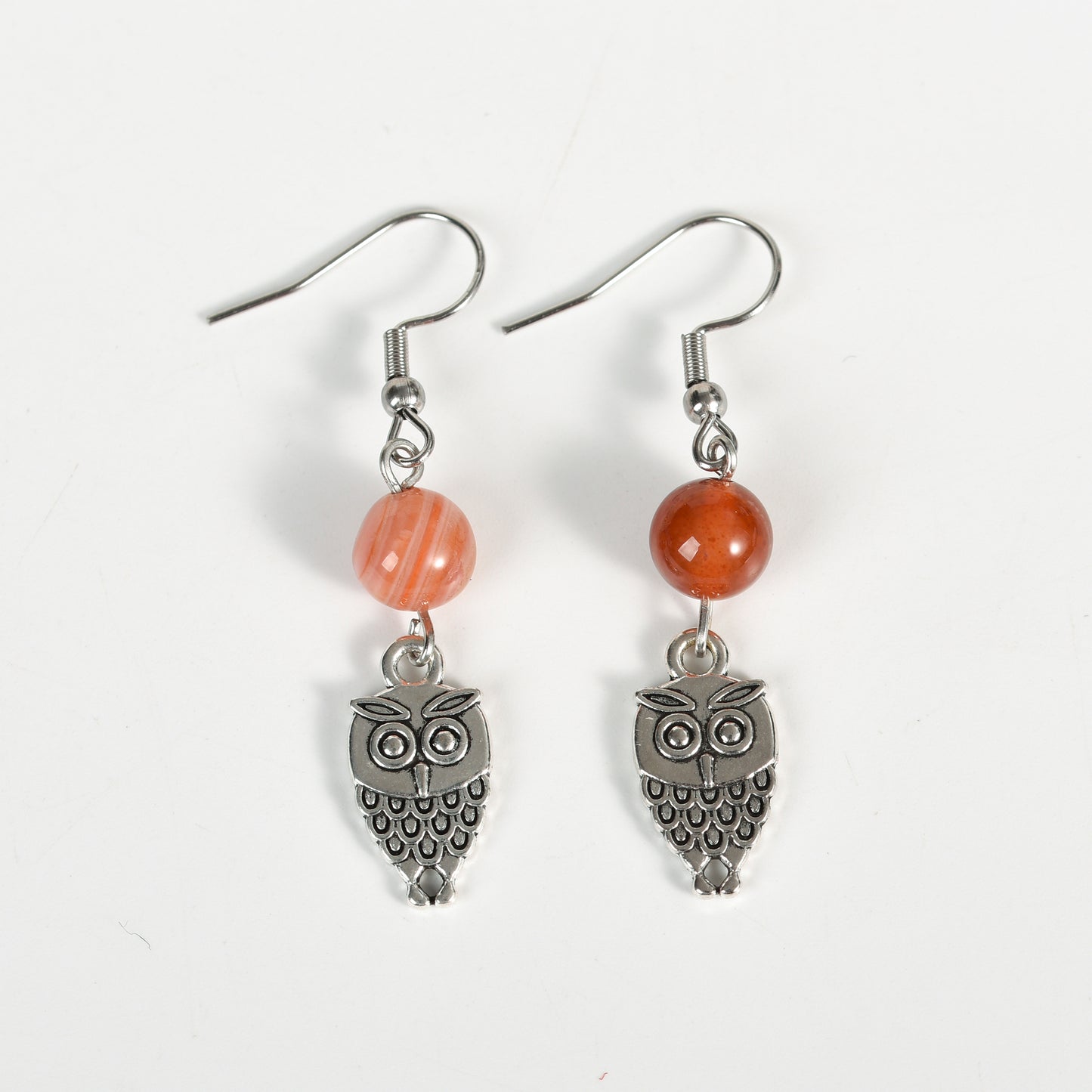 Sunnycrystal Natural Crystal Owl  Earrings Silver Fashion Wholesale