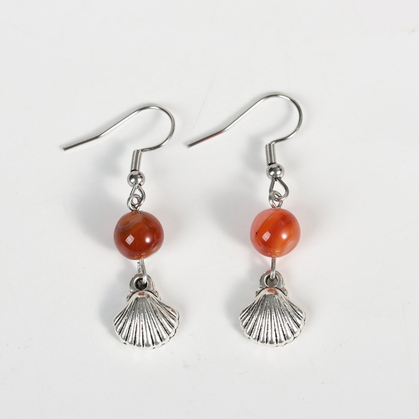 Shell earrings crystal natural Alloy Scallop Shell Earrings wholesale