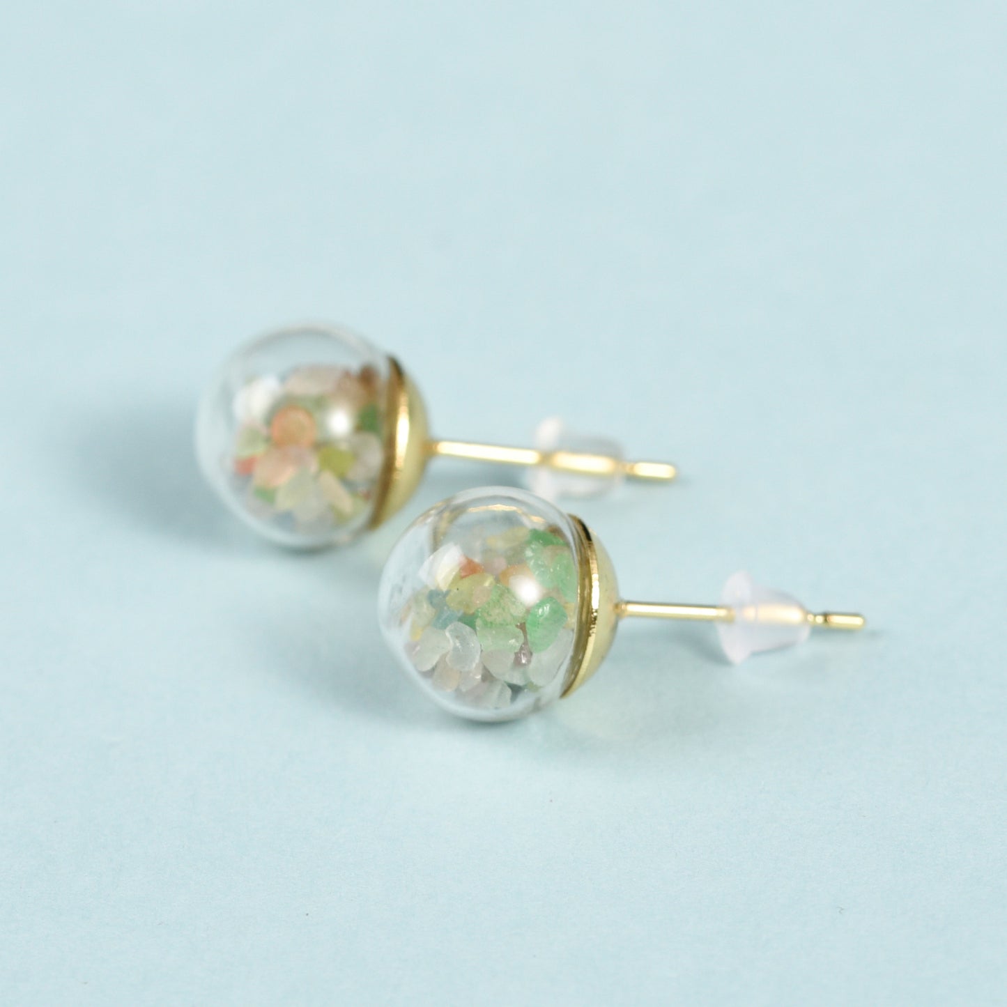 Glass sphere stud earrings crystal ear studs Accessories Ear studs