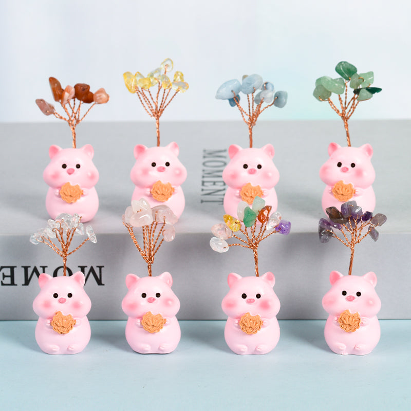 Fortune Tree Crystal Factory customization bring luck Gift Decoration Chinese Zodiac Animals