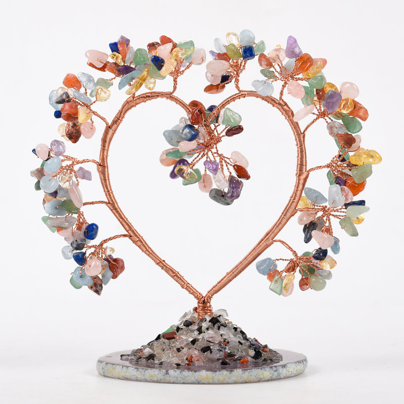 Fortune Love Agate Tree Crystal Factory customization bring luck Gift Decoration custom made