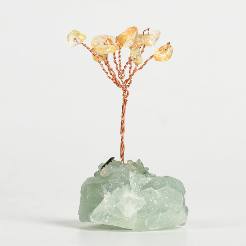 Crystal Money Tree Raw stone Fortune Ornaments Home Living Room Fluorite