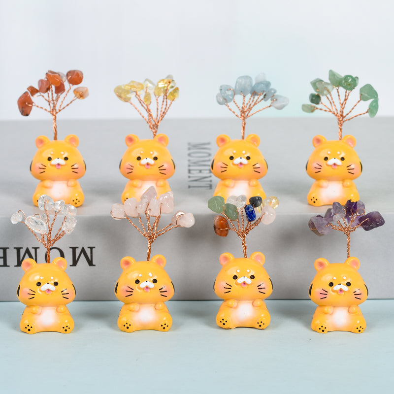 Fortune Tree Crystal Factory customization bring luck Gift Decoration Chinese Zodiac Animals