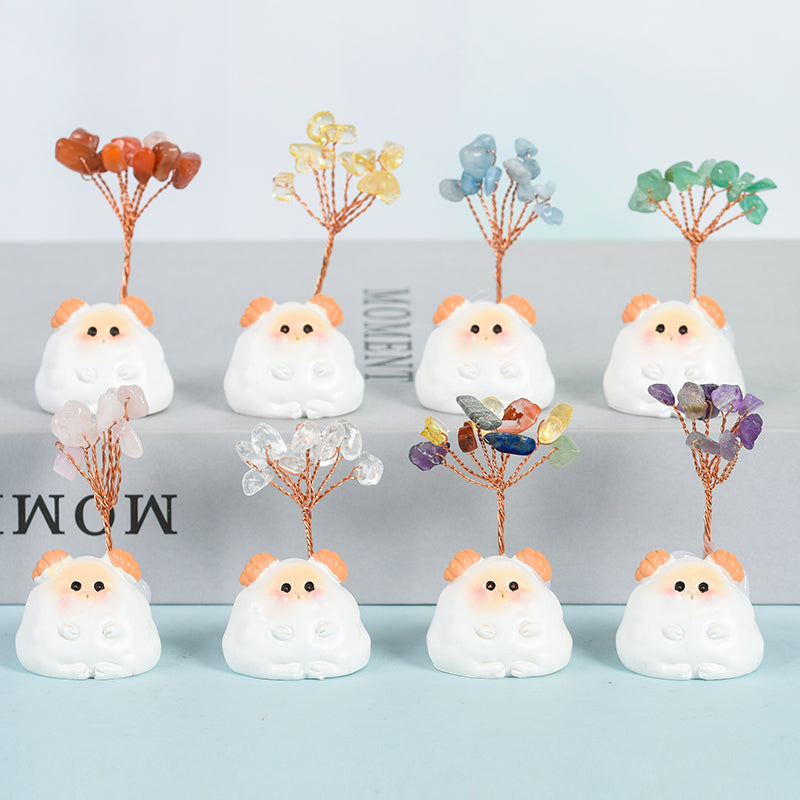 Fortune Tree Crystal Factory customization bring luck Gift Decoration Chinese Zodiac Animals