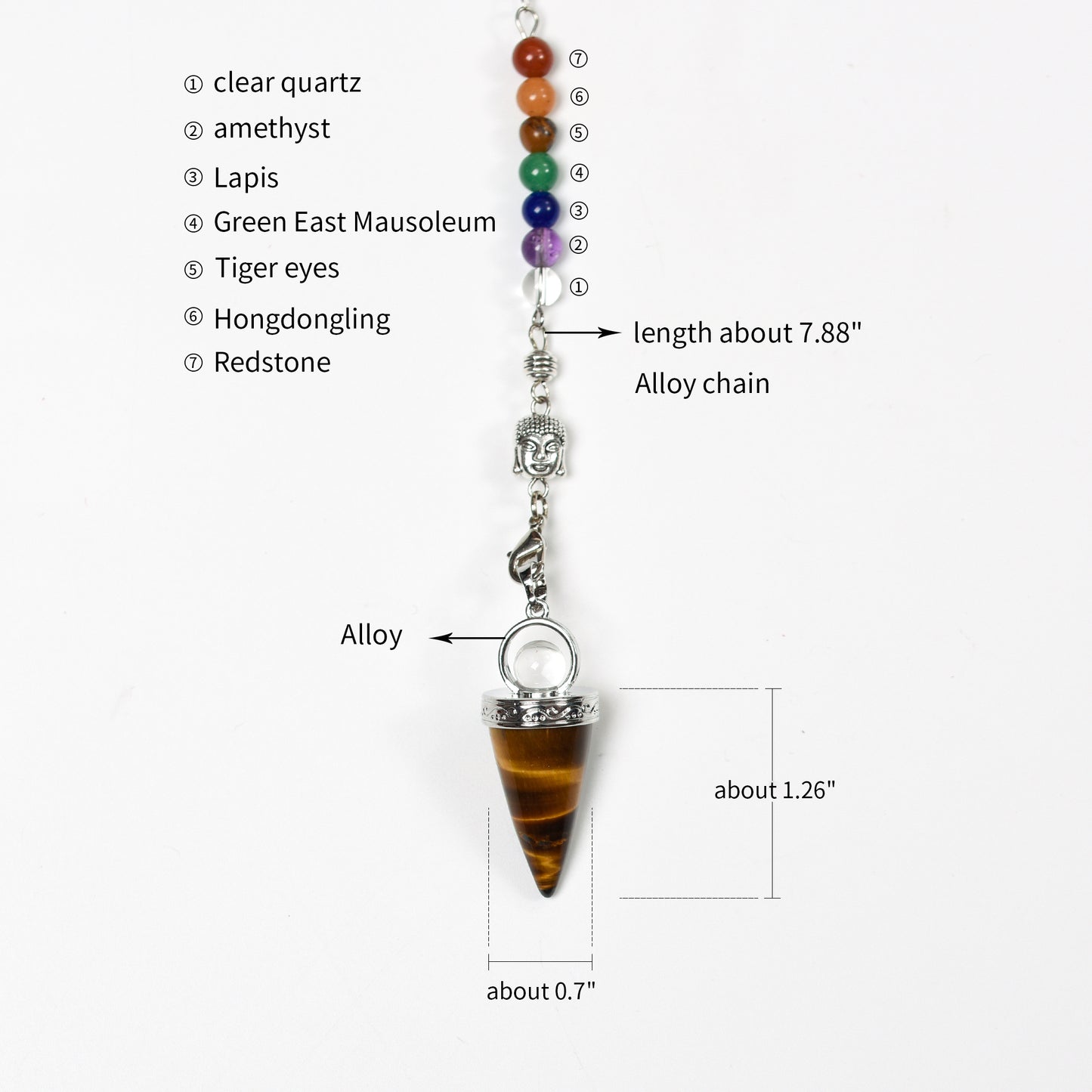 Chakra Spiritual Pendulum Natural Crystal Pendulum Pendant