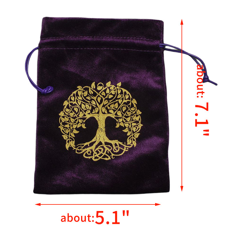 Tree of Life Skull Graphics Drawstring Storage  Tarot Cards Bag