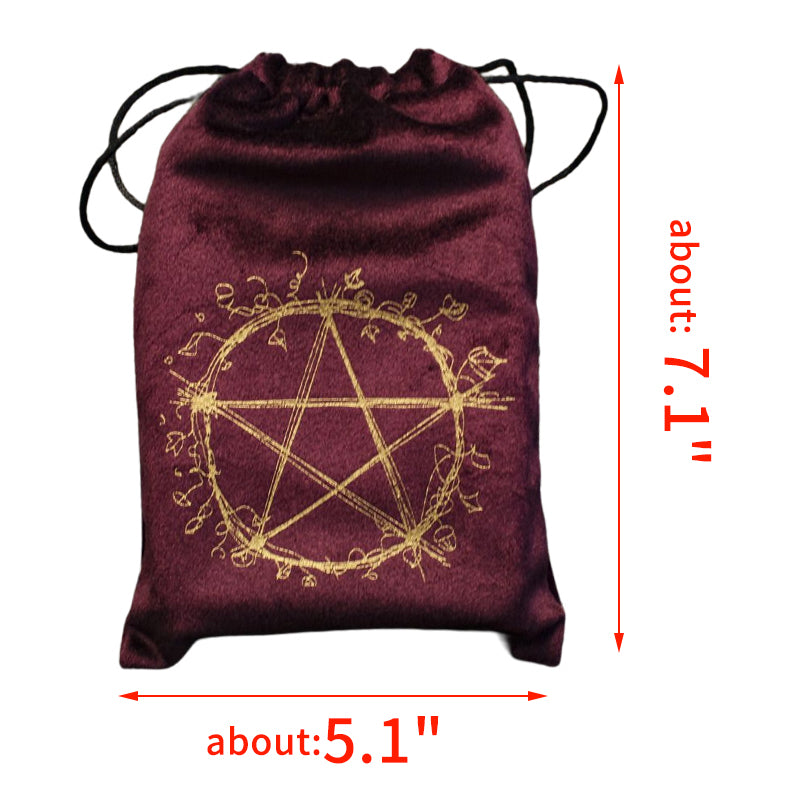 Purple Flower Language Five Awn Star Drawstring Storage Bag