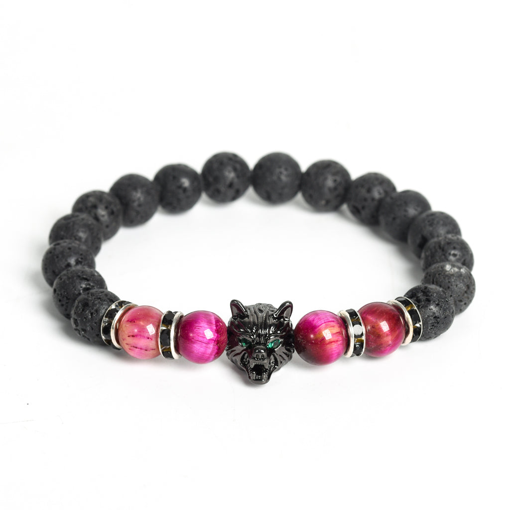 Volcanic stone lupus creative men's gift exquisite crystal creative Christmas bracelet trend high-grade sense bracelet