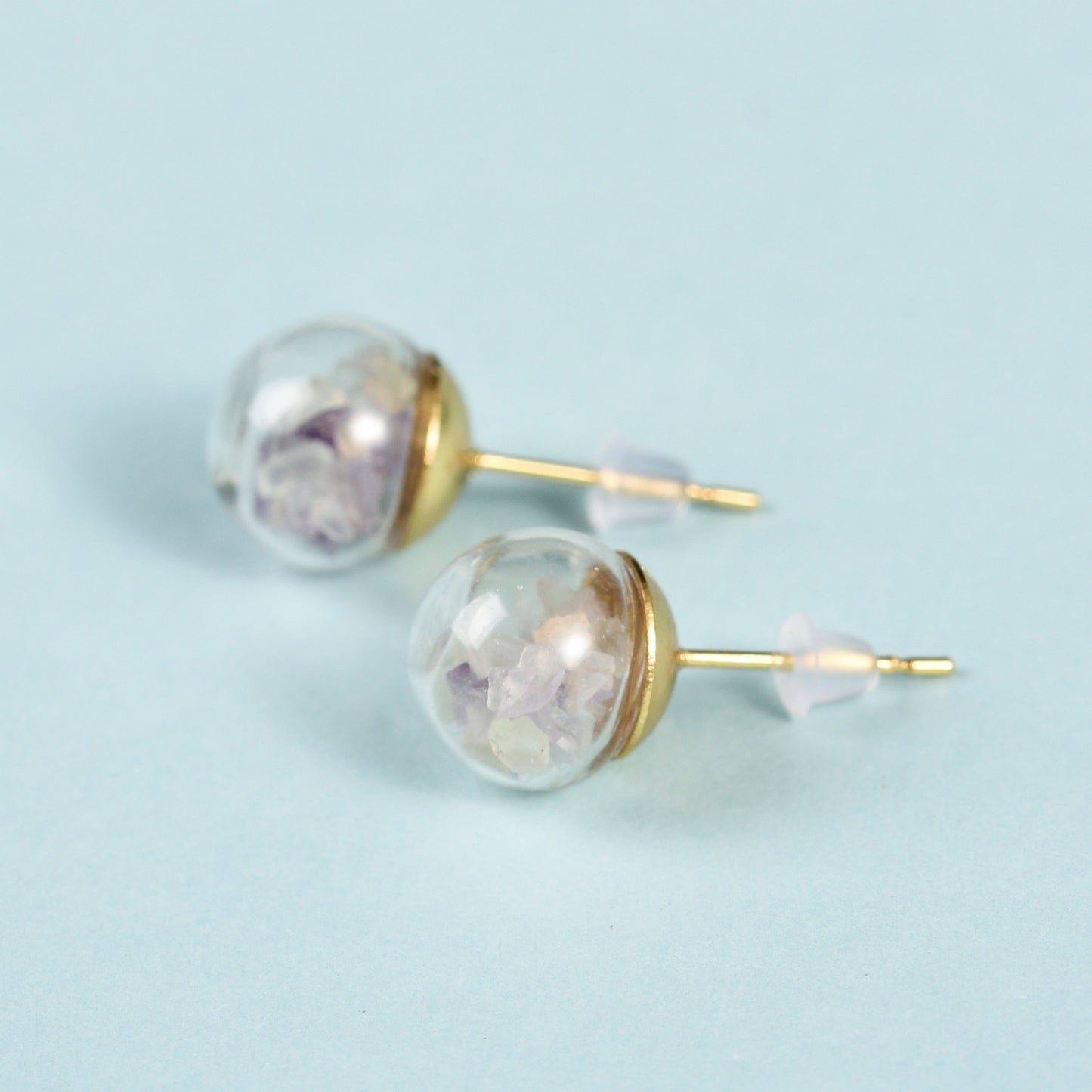 Glass sphere stud earrings crystal ear studs Accessories Ear studs