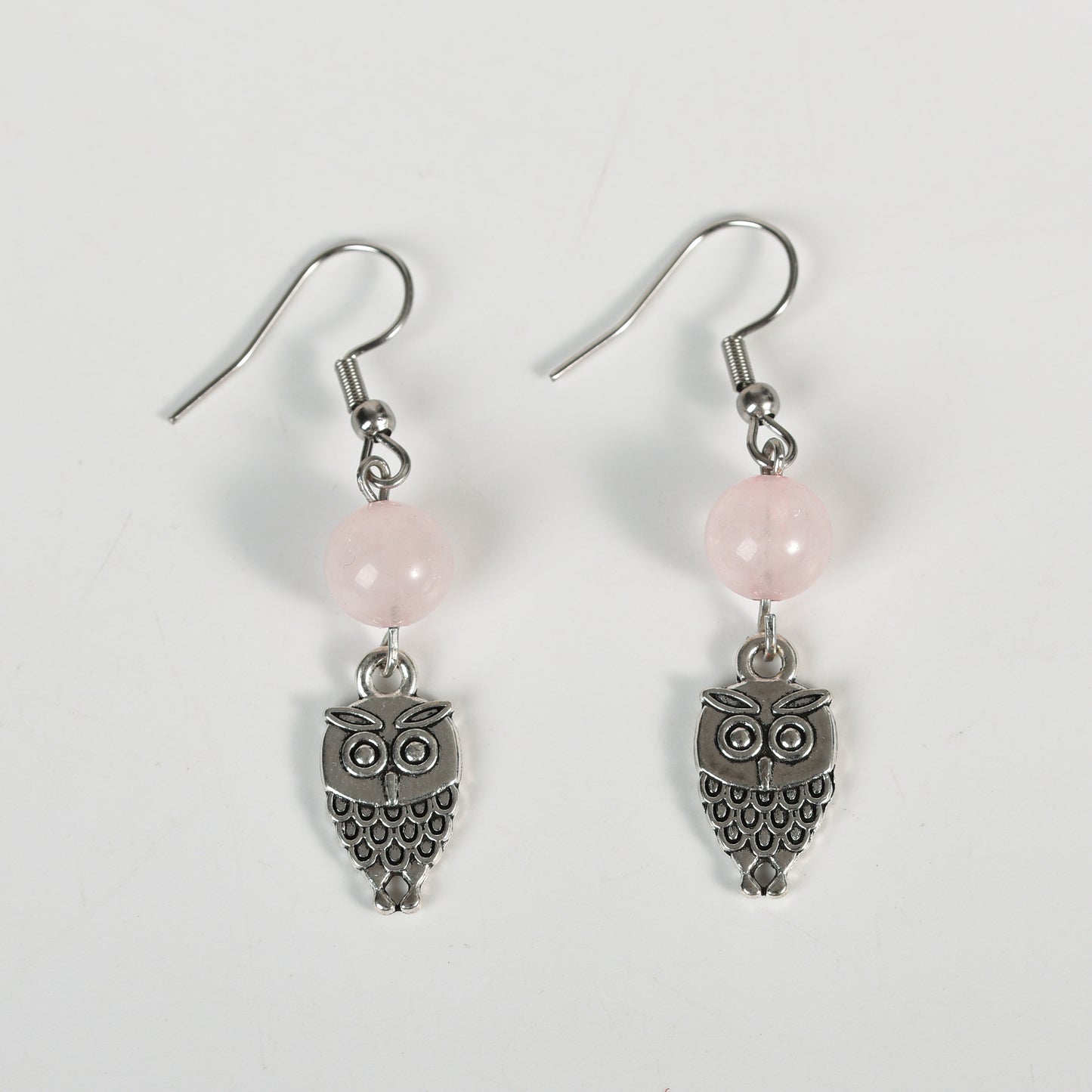 Sunnycrystal Natural Crystal Owl  Earrings Silver Fashion Wholesale