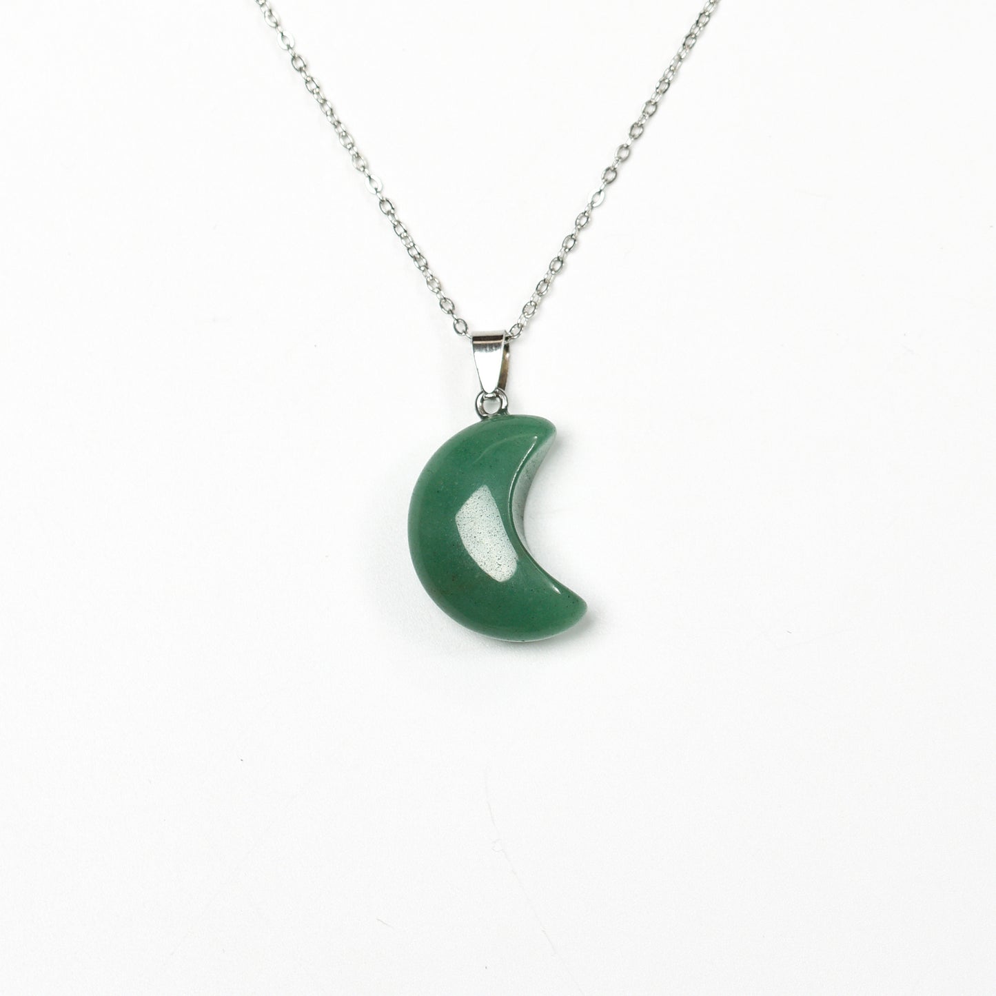 Natural Stone Crescent Moon Necklace for Women Girls